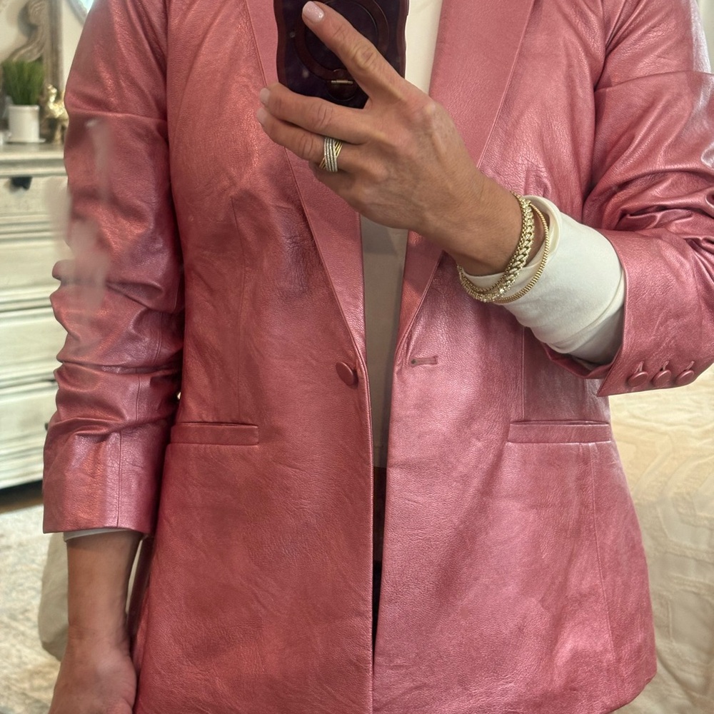 Cinq à Sept Metallic Rose Blazer - Picture 4 of 4